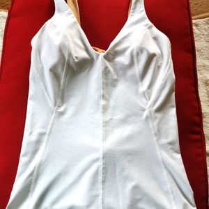 lululemon white sports bra yoga tank size 4